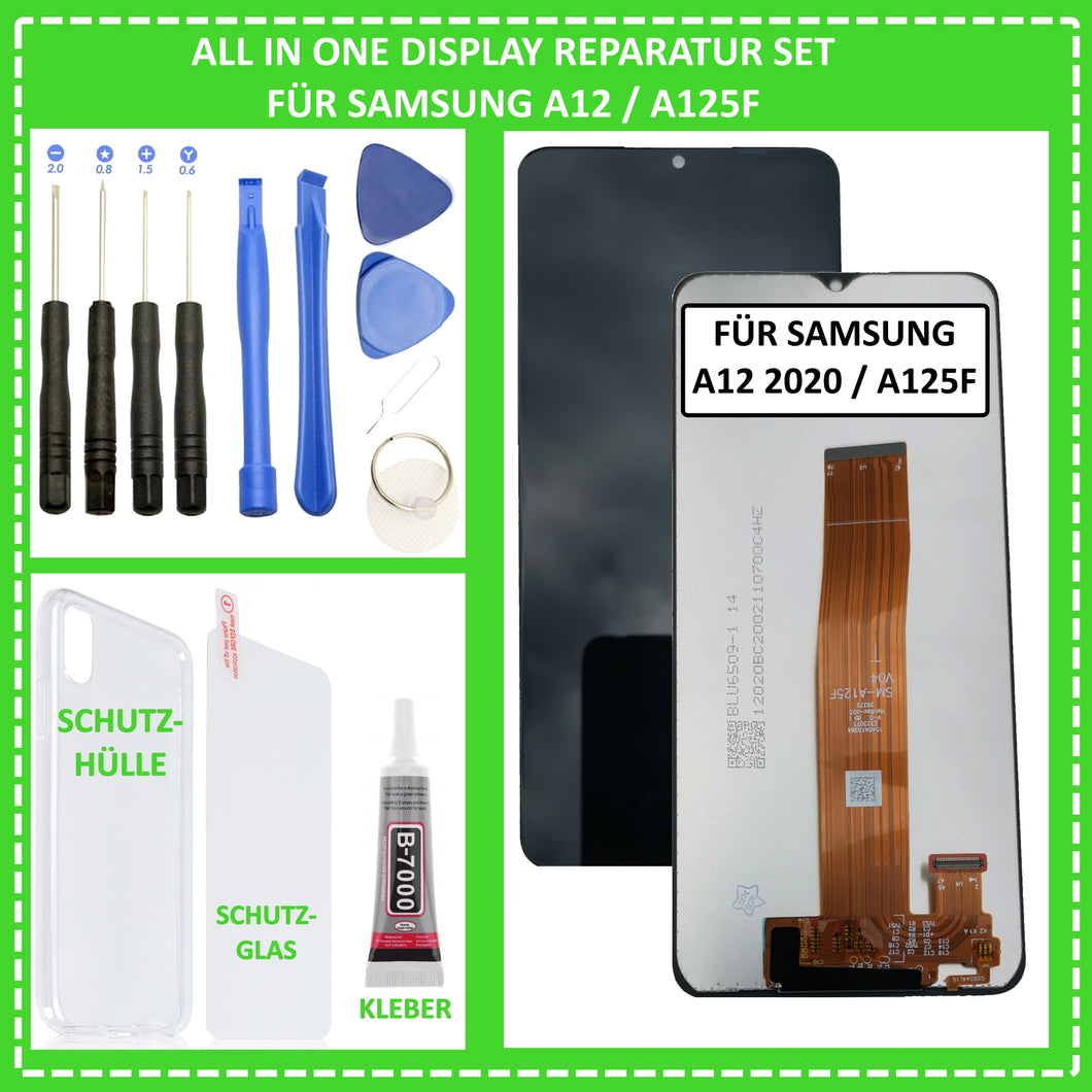 LCD Display für Samsung Galaxy A12 2020 SM-A125F Touch Screen Bildschirm Glas Black