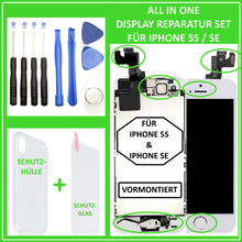 Lade das Bild in den Galerie-Viewer, LCD Display für iPhone 5s / SE VORMONTIERT Retina Bildschirm Touch Screen Glas in Weiß White

