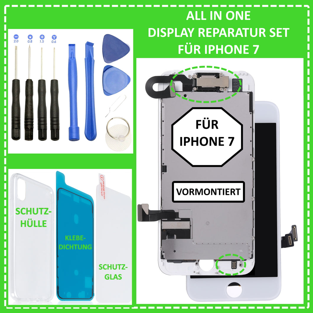 LCD Display für iPhone 7 VORMONTIERT Retina HD Bildschirm 3D Touch Screen in Weiß White