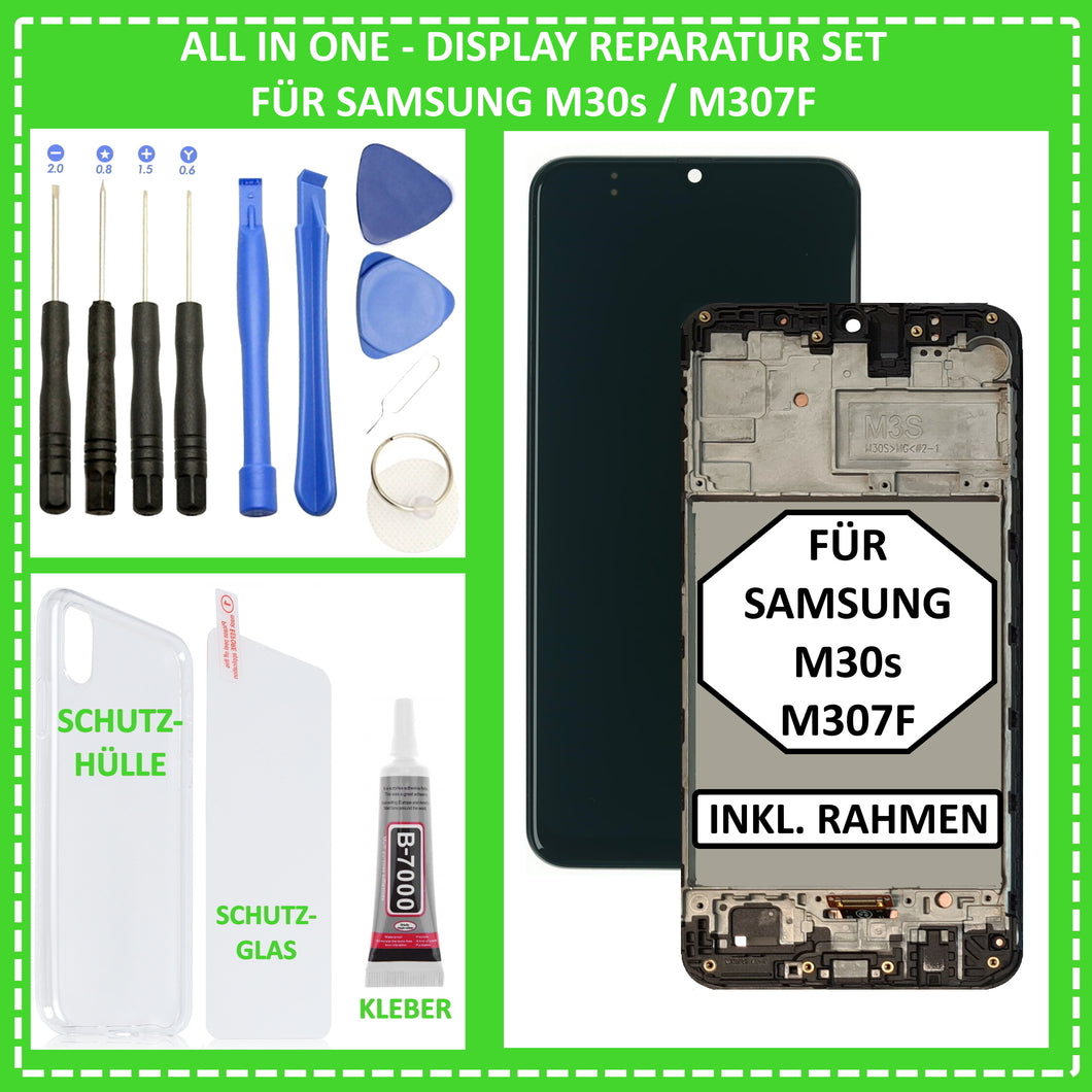 LCD Display für Samsung M30s SM-M307F Bildschirm Touch Screen + Rahmen Schwarz