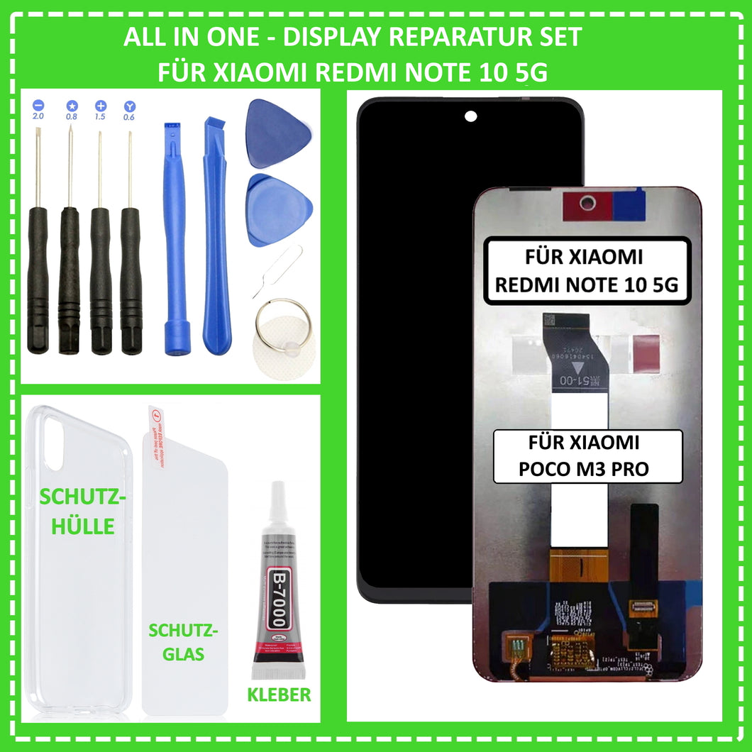 LCD Display für Xiaomi Redmi Note 10 5G & Poco M3 Pro Touch Screen Schwarz Black